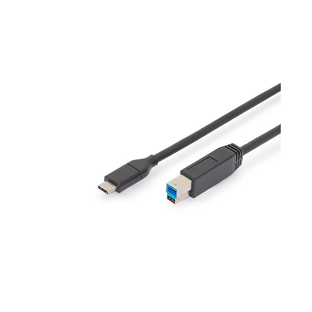 ednet USB Type C Anschlusskabel zu B 1,8m St./St. schwarz