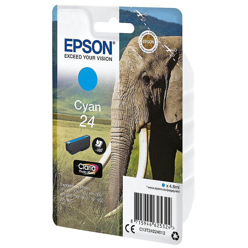 Epson C13T24224012 Druckerpatrone 24 Claria Photo HD Cyan