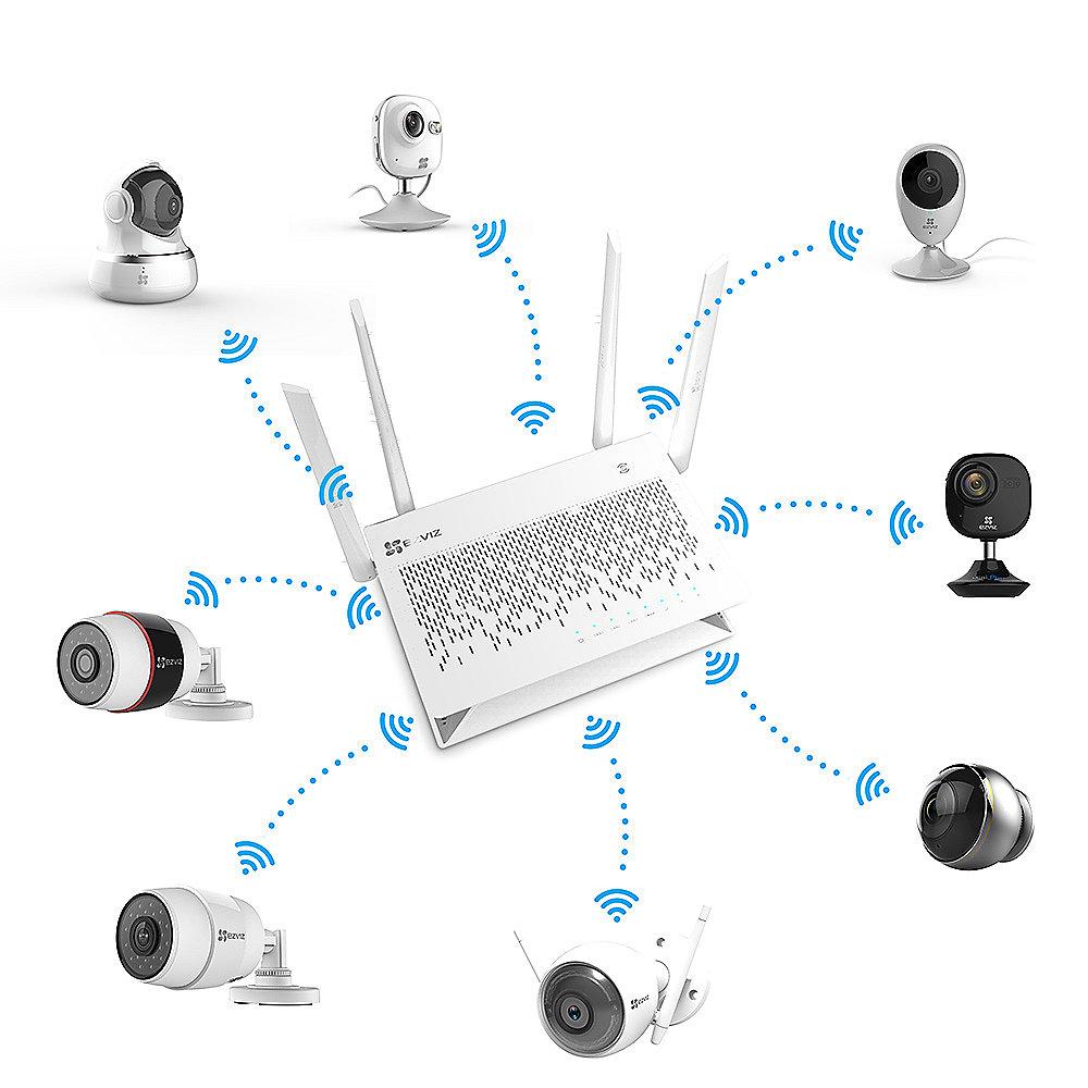 EZVIZ Vault Plus/8 AC1200 Dual Band Gigabit WiFi Router, 8 Kanäle NVR