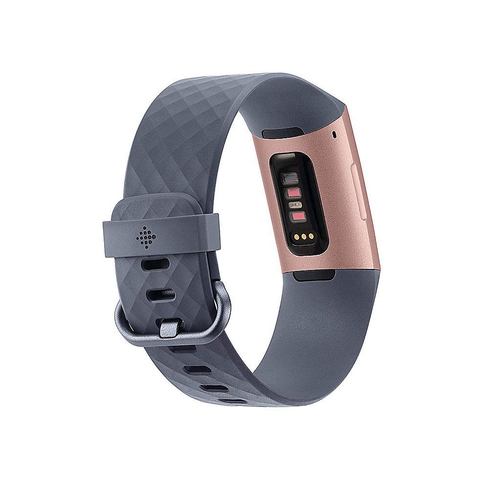 Fitbit Charge 3 Gesundheits- und Fitness-Tracker blaugrau/rosegold