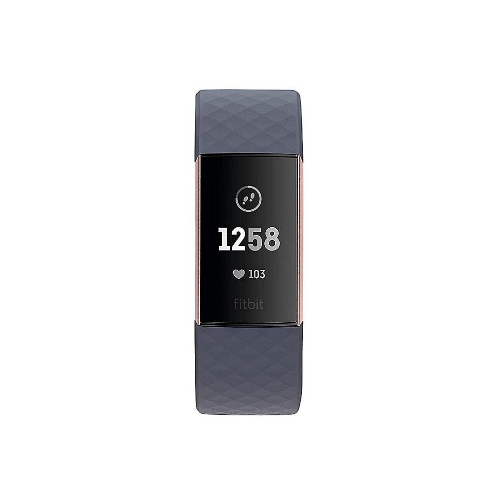 Fitbit Charge 3 Gesundheits- und Fitness-Tracker blaugrau/rosegold, Fitbit, Charge, 3, Gesundheits-, Fitness-Tracker, blaugrau/rosegold