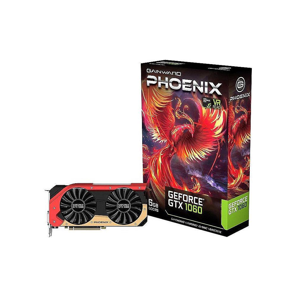 Gainward GeForce GTX 1060 Phoenix 6GB GDDR5 Grafikkarte DVI/HDMI/3xDP, Gainward, GeForce, GTX, 1060, Phoenix, 6GB, GDDR5, Grafikkarte, DVI/HDMI/3xDP