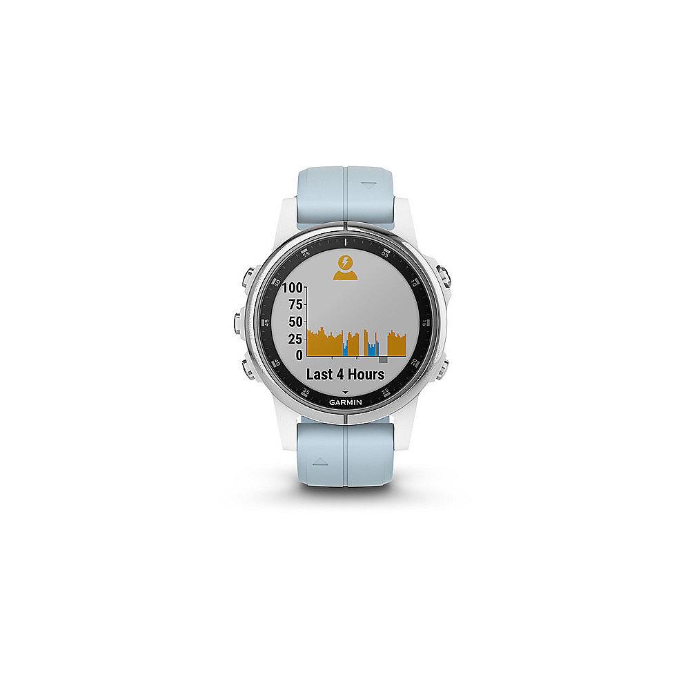 Garmin Fenix 5S Plus GPS-Multisport-Smartwatch weiß mit Seafoam Armband, Garmin, Fenix, 5S, Plus, GPS-Multisport-Smartwatch, weiß, Seafoam, Armband