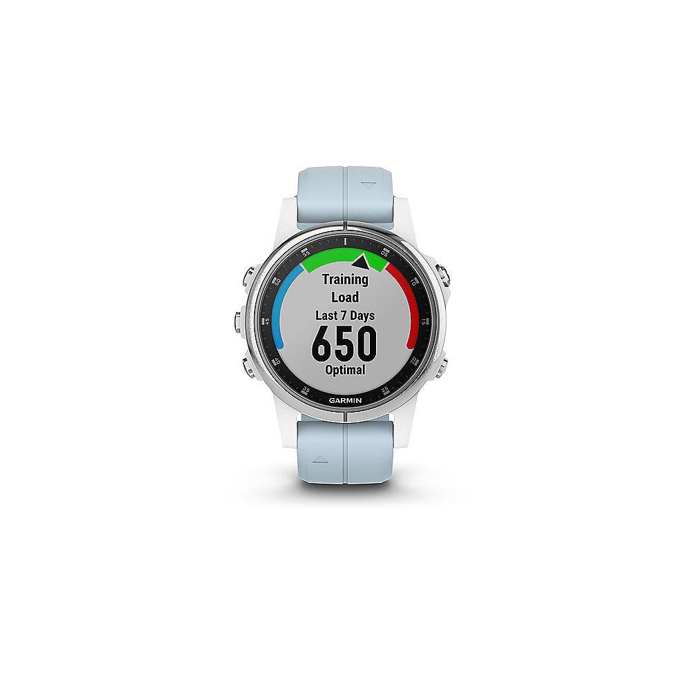 Garmin Fenix 5S Plus GPS-Multisport-Smartwatch weiß mit Seafoam Armband, Garmin, Fenix, 5S, Plus, GPS-Multisport-Smartwatch, weiß, Seafoam, Armband