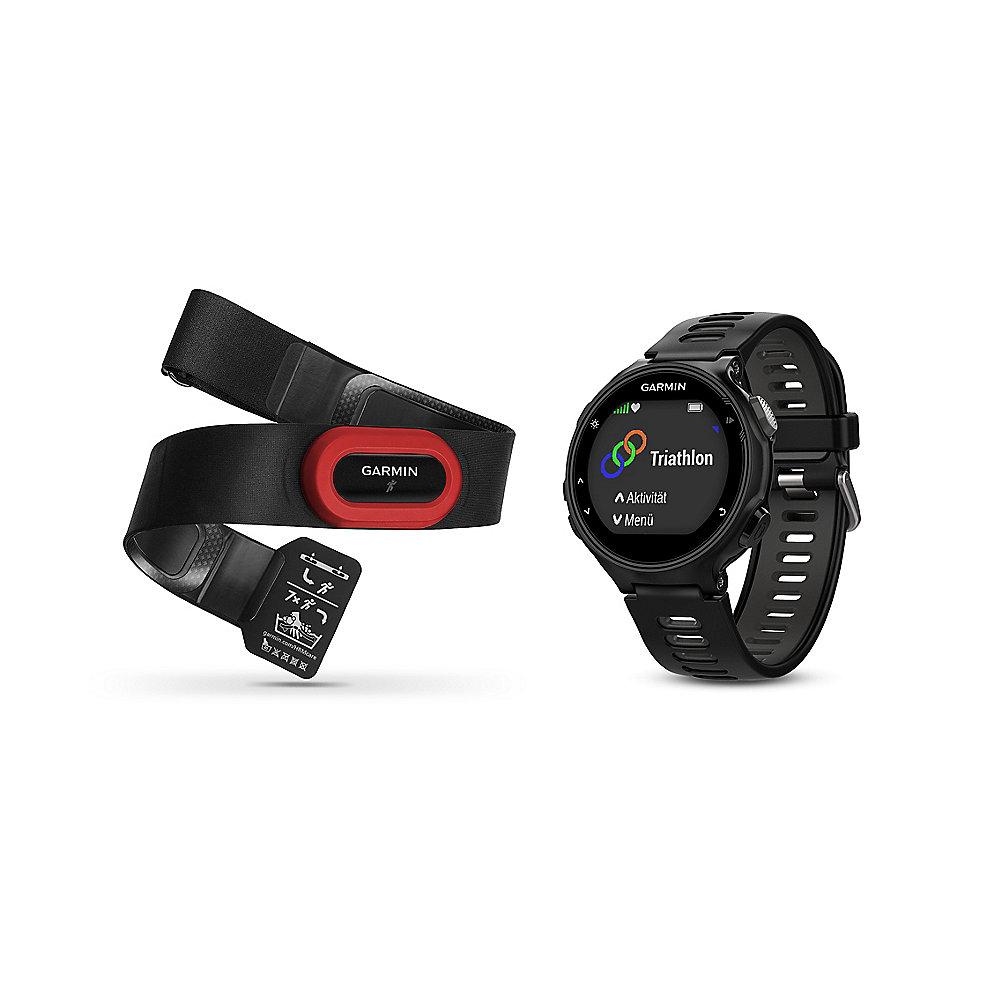 Garmin Forerunner 735XT Multisportuhr schwarz/grau Run Bundle inkl. Brustgurt