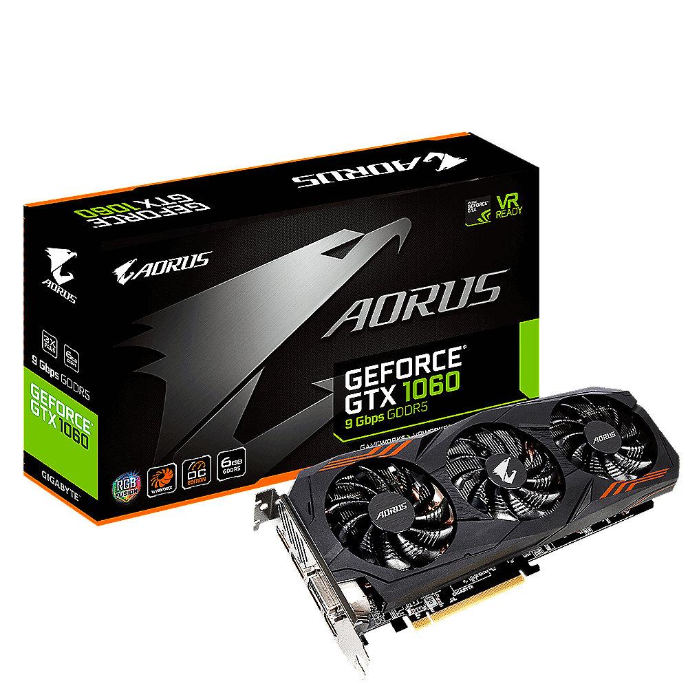 Gigabyte AORUS GeForce GTX 1060 6GB Grafikkarte DVI/HDMI/3xDP