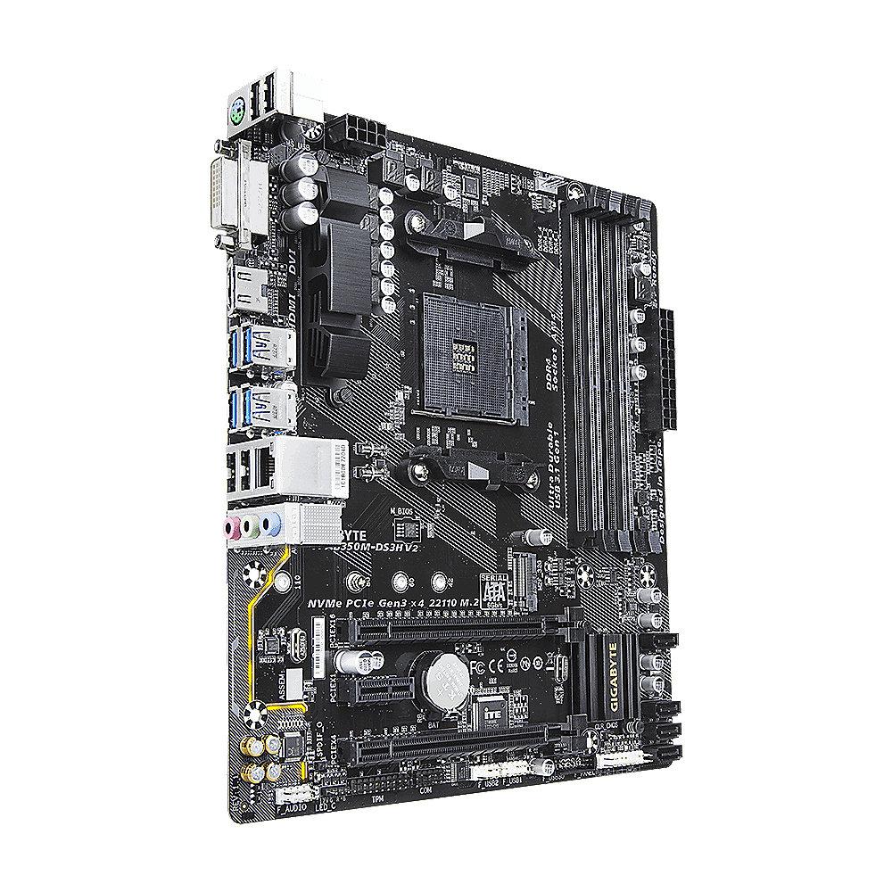 Gigabyte GA-AB350M-DS3H V2 mATX Mainboard Sockel AM4 GL/M.2/HDMI/DVI