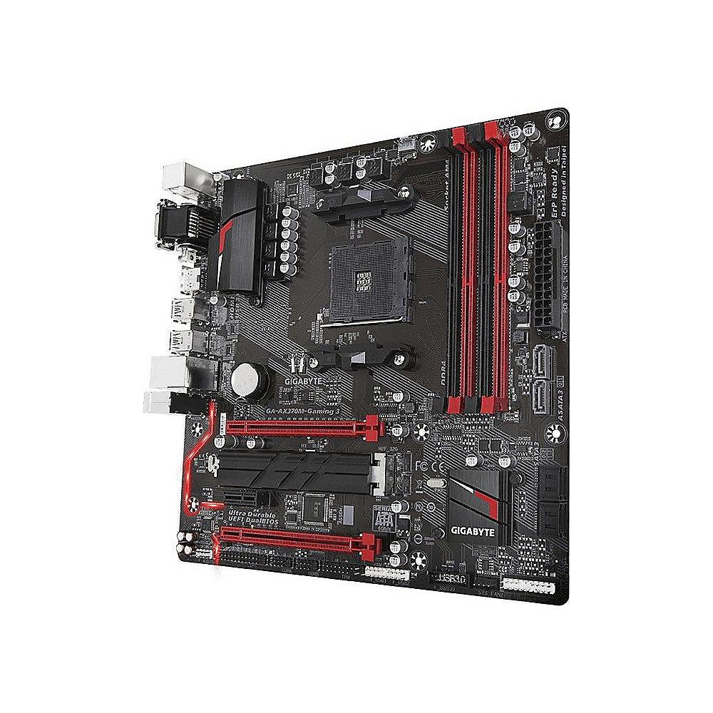 Gigabyte GA-AX370M-Gaming 3 mATX Mainboard Sockel AM4 GL/USB3.1/M.2/HDMI/DVI/VGA