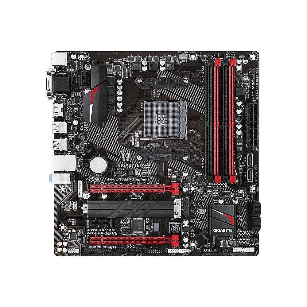 Gigabyte GA-AX370M-Gaming 3 mATX Mainboard Sockel AM4 GL/USB3.1/M.2/HDMI/DVI/VGA