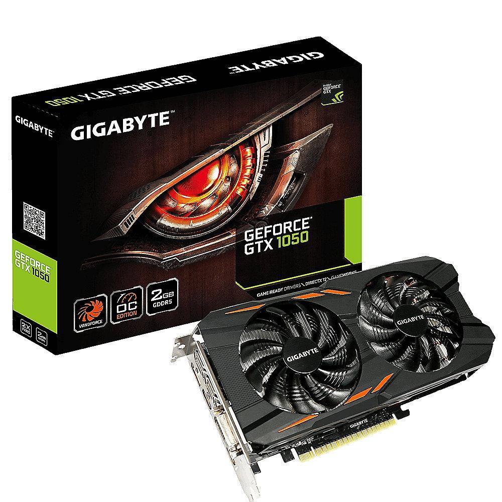 Gigabyte GeForce GTX 1050 WindForce OC 2GB GDDR5 Grafikkarte DVI/3xHDMI/DP