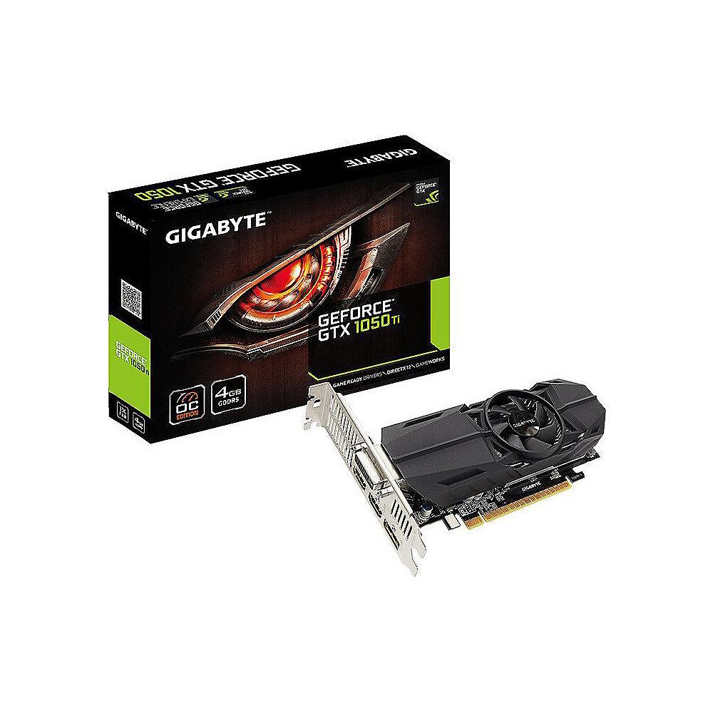 Gigabyte GeForce GTX 1050Ti OC Low Profile 4GB GDDR5 Grafikkarte DVI/2xHDMI/DP, Gigabyte, GeForce, GTX, 1050Ti, OC, Low, Profile, 4GB, GDDR5, Grafikkarte, DVI/2xHDMI/DP