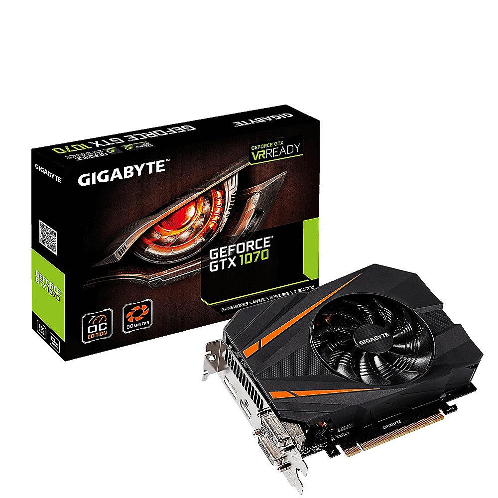 Gigabyte GeForce GTX 1070 Mini ITX OC 8GB GDDR5 Grafikkarte 2x DVI/HDMI/DP