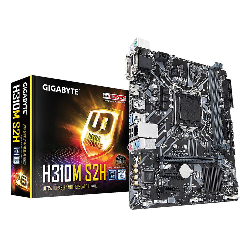 Gigabyte H310M S2H mATX Mainboard 1151v2 (Coffee Lake), VGA, DVI, HDMI, M.2