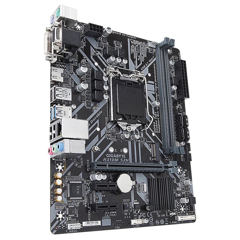 Gigabyte H310M S2H mATX Mainboard 1151v2 (Coffee Lake), VGA, DVI, HDMI, M.2