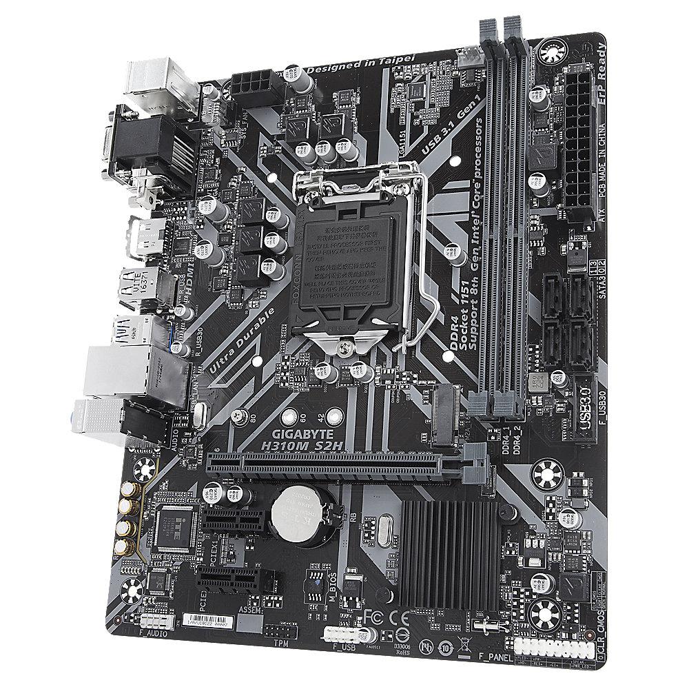 Gigabyte H310M S2H mATX Mainboard 1151v2 (Coffee Lake), VGA, DVI, HDMI, M.2