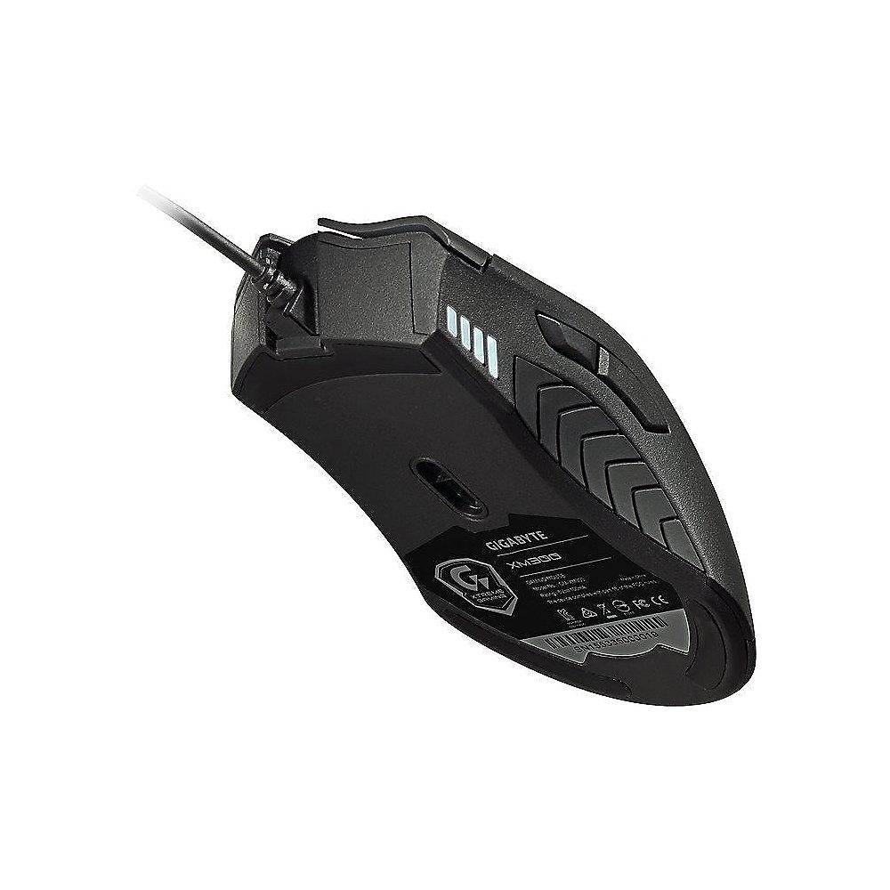 Gigabyte XM300 Gaming Maus mit 6400 DPI-Gamingsensor schwarz