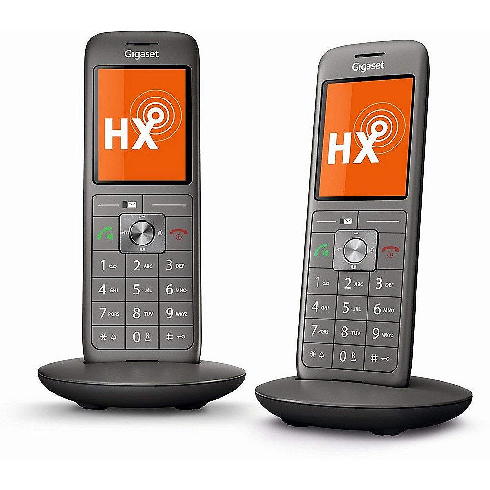 Gigaset CL660HX Duo 2x Universal Mobilteil DECT/-CAT-iq fähig schwarz/anthrazit