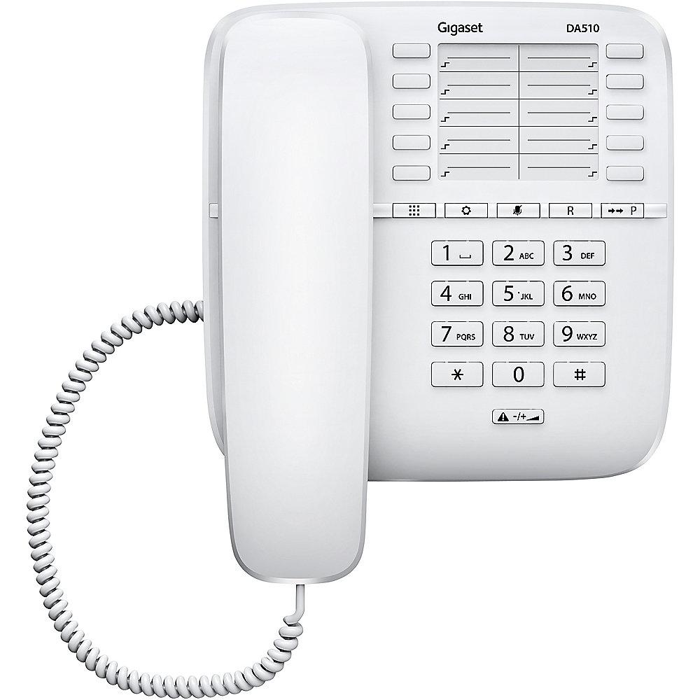 Gigaset DA510 schnurgebundenes Festnetztelefon (analog) weiß, Gigaset, DA510, schnurgebundenes, Festnetztelefon, analog, weiß