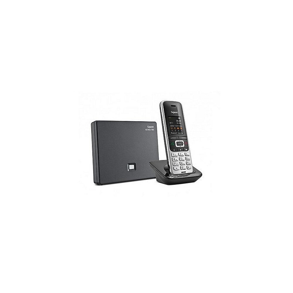 Gigaset S850A GO Festnetztelefon, AB, PC-Anschluss (analog), platin/schwarz