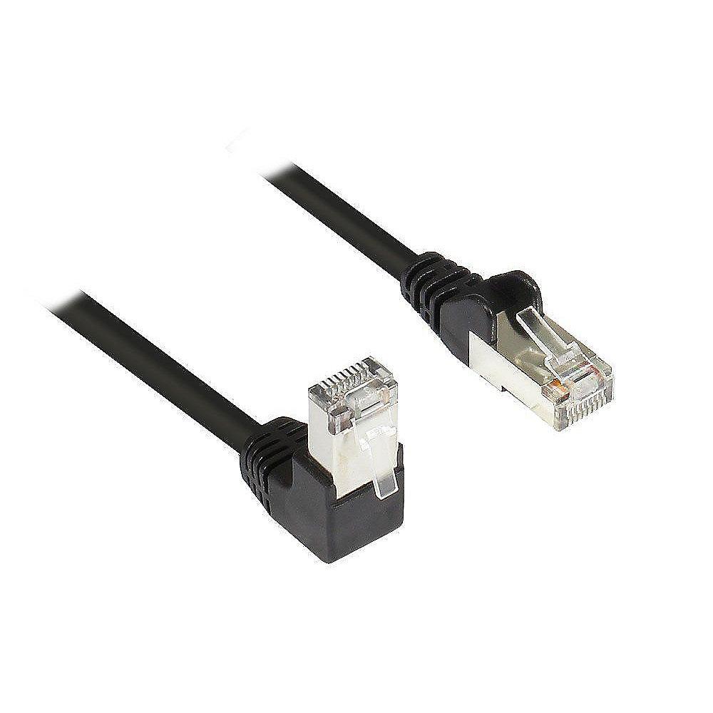 Good Connections Patchkabel Cat. 5e RJ45 Winkelstecker & 1x gerade schwarz 15m