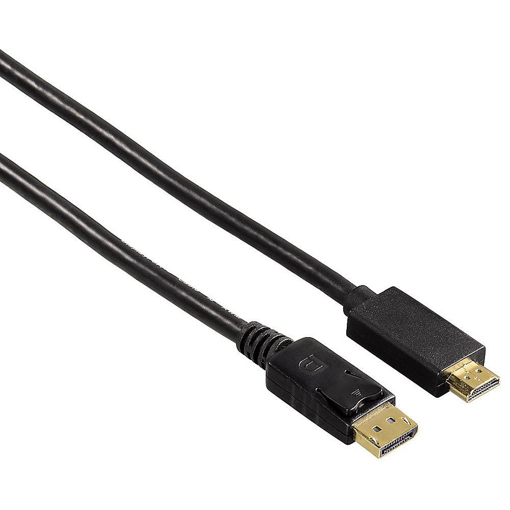 Hama DisplayPort Adapterkabel 1,8m DP zu HDMI 1.2 UHD vergoldet St./St. schwarz, Hama, DisplayPort, Adapterkabel, 1,8m, DP, HDMI, 1.2, UHD, vergoldet, St./St., schwarz