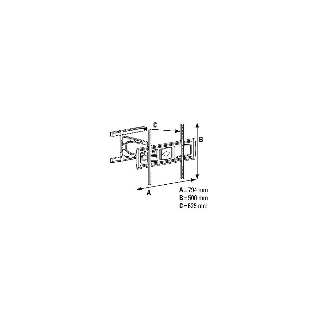 Hama FULLMOTION Ultraslim TV-Wandhalterung 3 Sterne XL VESA 700x500 2Arm schwarz