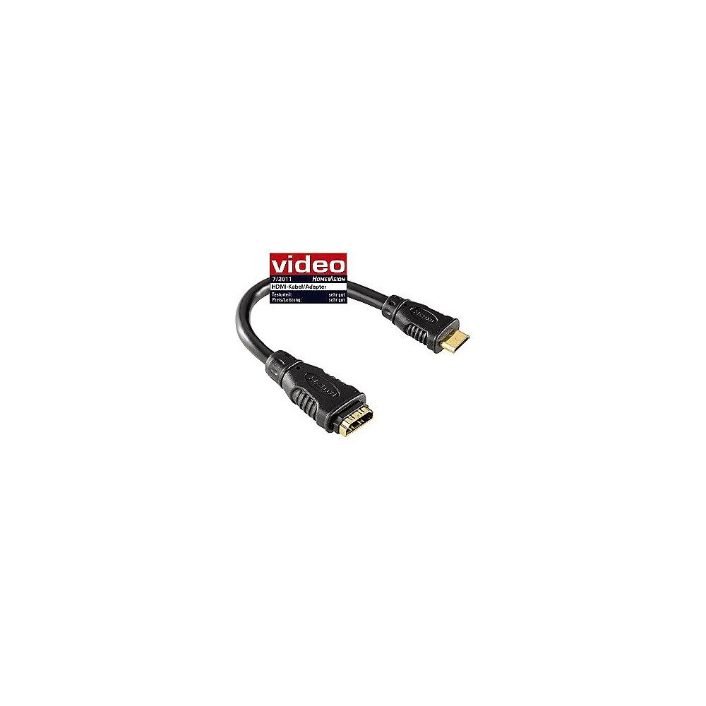 Hama HDMI Adapterkabel 0,1m Typ-C zu Typ-A St./Bu. schwarz