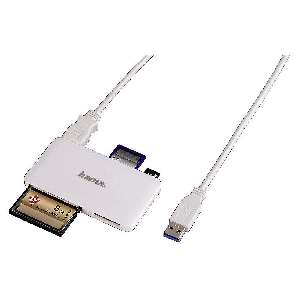 Hama USB 3.0 Multikartenleser "Slim" SD/microSD/CF/MS weiß