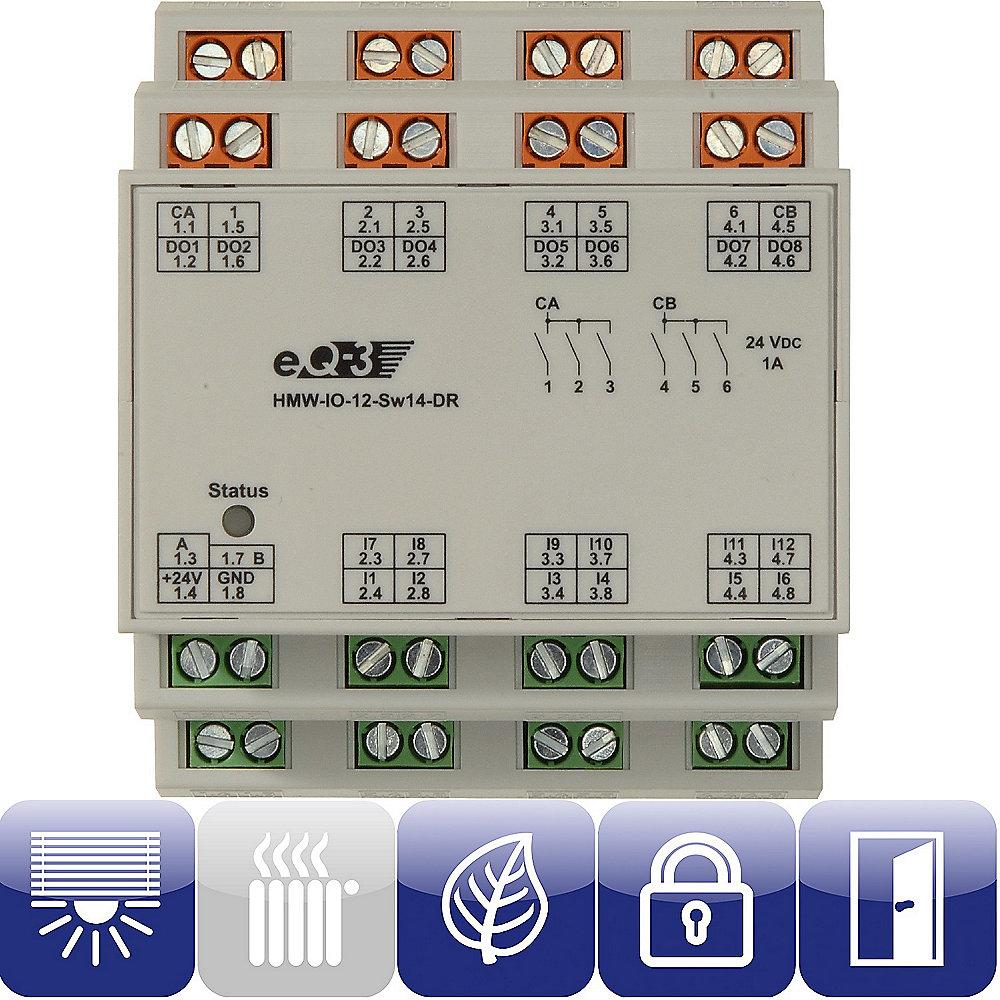 HomeMatic 92011 Wired RS485 I/O-Modul 12 Eingänge 14 Ausgänge HMW-IO-12-Sw14-DR, HomeMatic, 92011, Wired, RS485, I/O-Modul, 12, Eingänge, 14, Ausgänge, HMW-IO-12-Sw14-DR