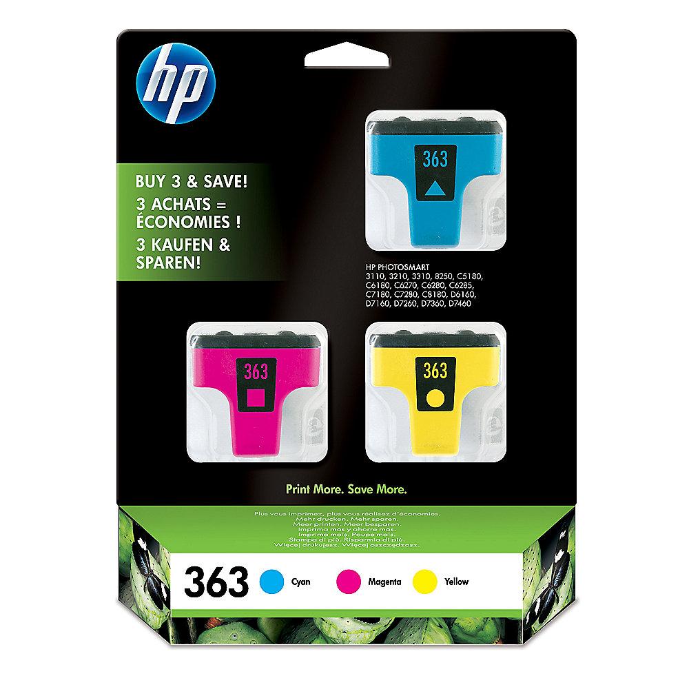 HP CB333EE Original Druckerpatronen 363 gelb, cyan, magenta 3er Pack