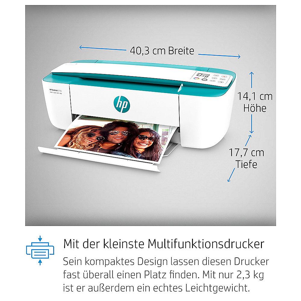 HP DeskJet 3735 grün Tintenstrahl-Multifunktionsdrucker Scanner Kopierer WLAN