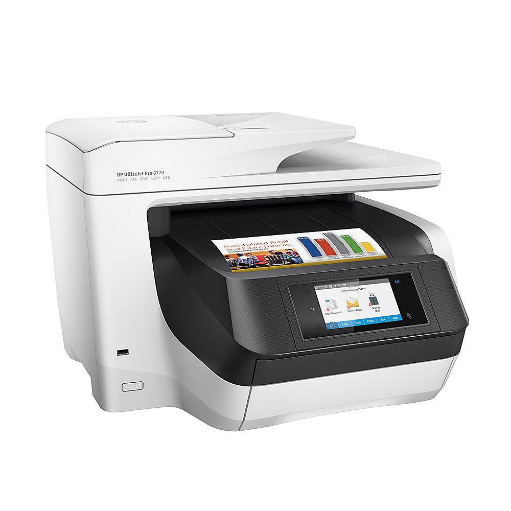 HP OfficeJet Pro 8720 Multifunktionsdrucker Scanner Kopierer Fax LAN WLAN NFC, HP, OfficeJet, Pro, 8720, Multifunktionsdrucker, Scanner, Kopierer, Fax, LAN, WLAN, NFC