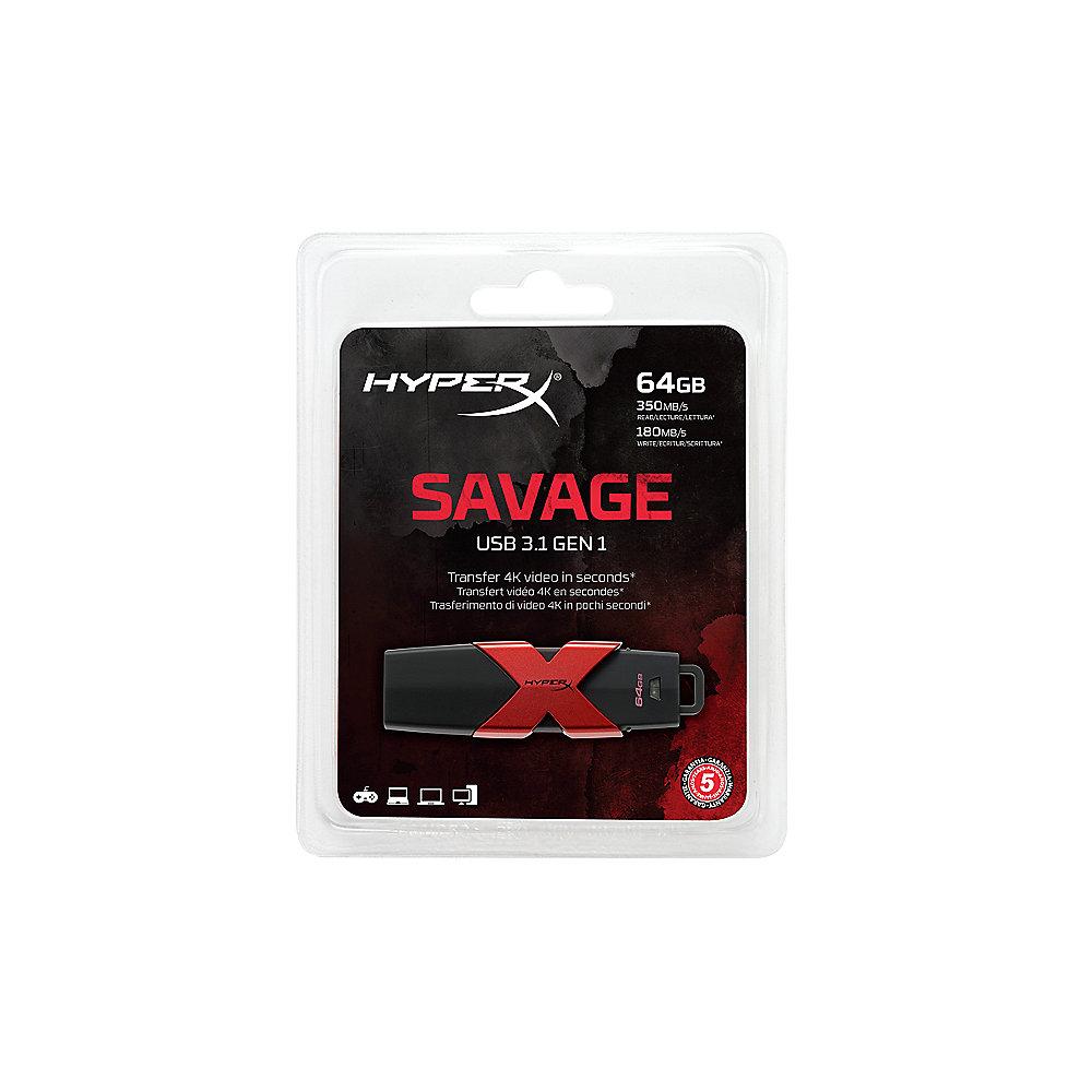 HyperX Savage 64GB USB3.1 USB Stick, HyperX, Savage, 64GB, USB3.1, USB, Stick
