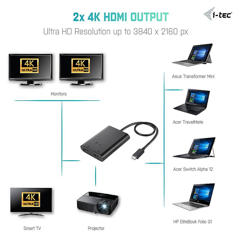 i-tec C31DUAL4KHDMI USB-C zu Dual HDMI Port Videoadapter 4K Ultra HD, i-tec, C31DUAL4KHDMI, USB-C, Dual, HDMI, Port, Videoadapter, 4K, Ultra, HD