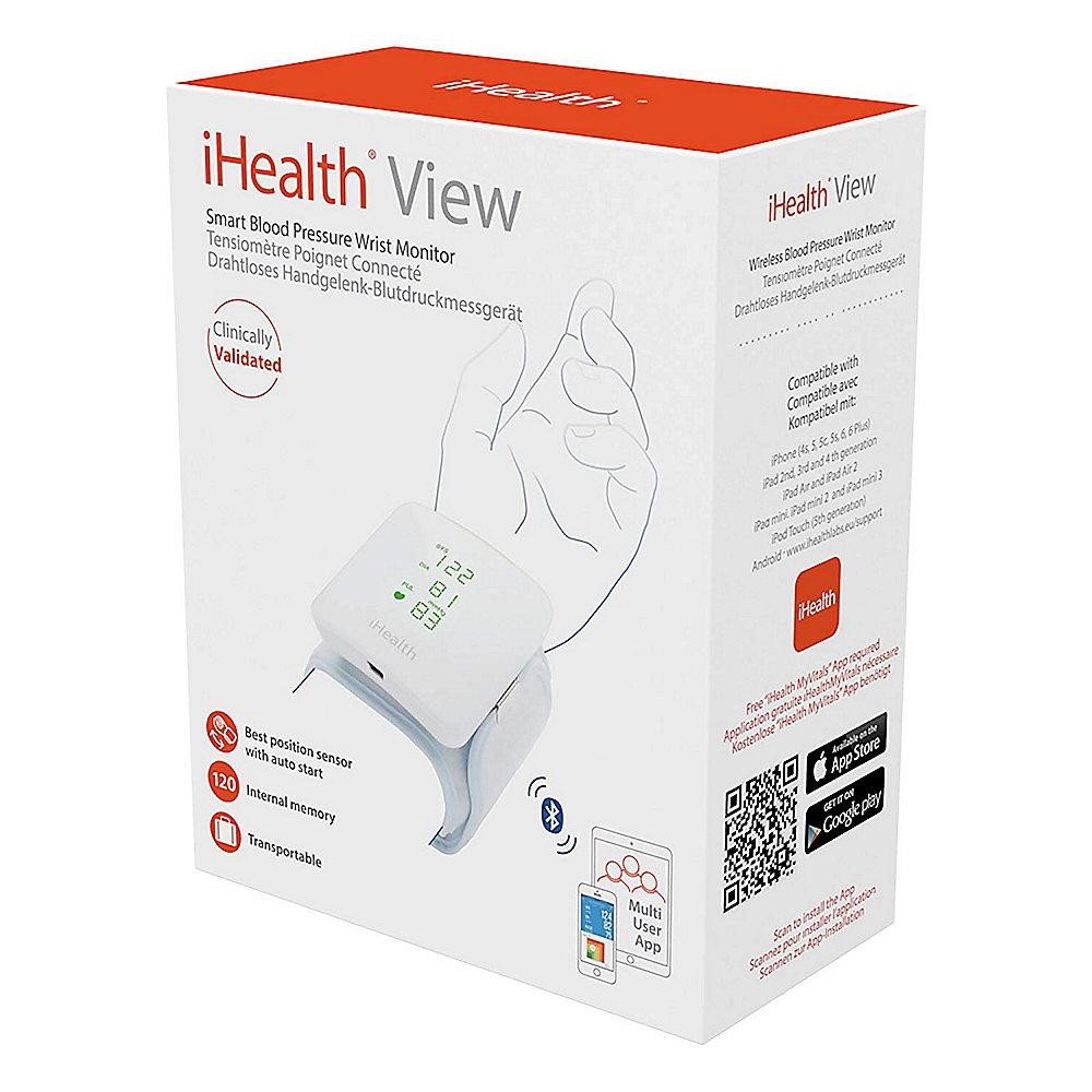 iHealth BP7S View Vernetztes Handgelenk-Blutdruckmessgerät weiß, iHealth, BP7S, View, Vernetztes, Handgelenk-Blutdruckmessgerät, weiß