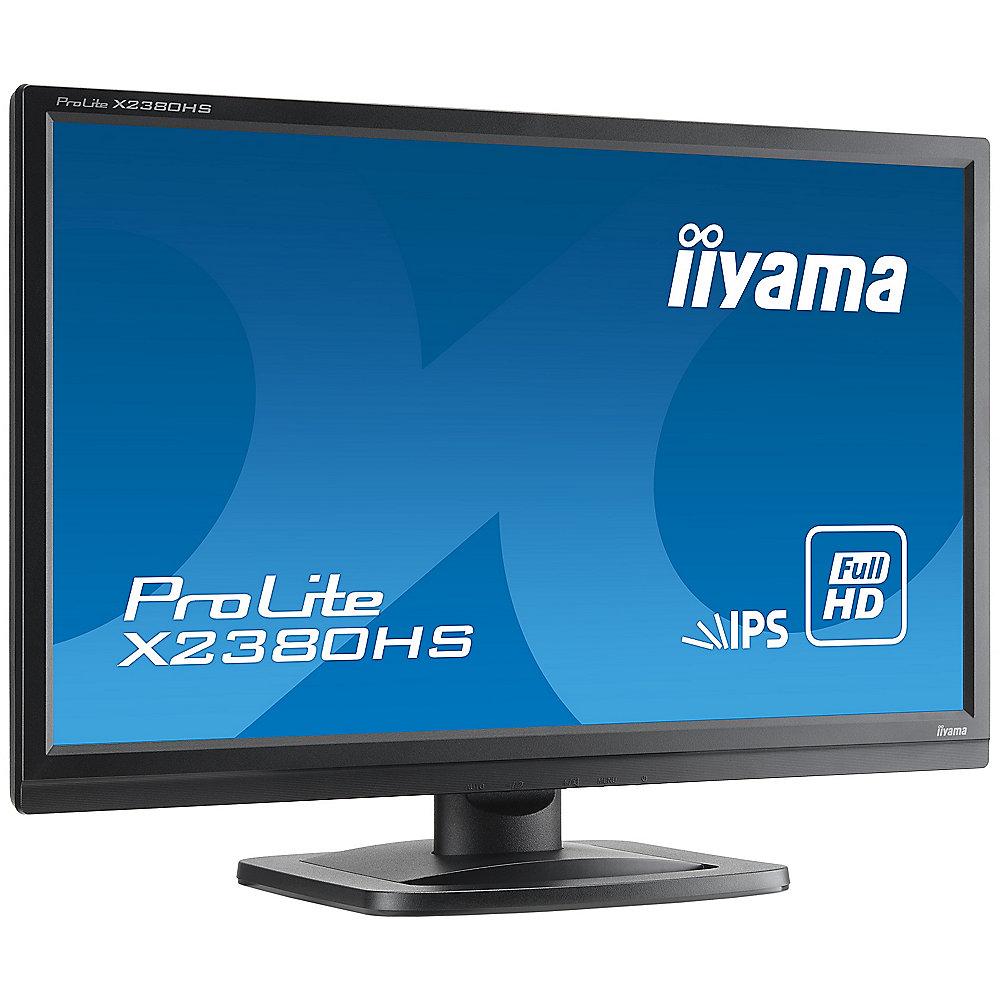 iiyama PL X2380HS-B1 58,4cm (23") 16:9 Full-HD IPS Monitor VGA/DVI/HDMI 10Mio:1