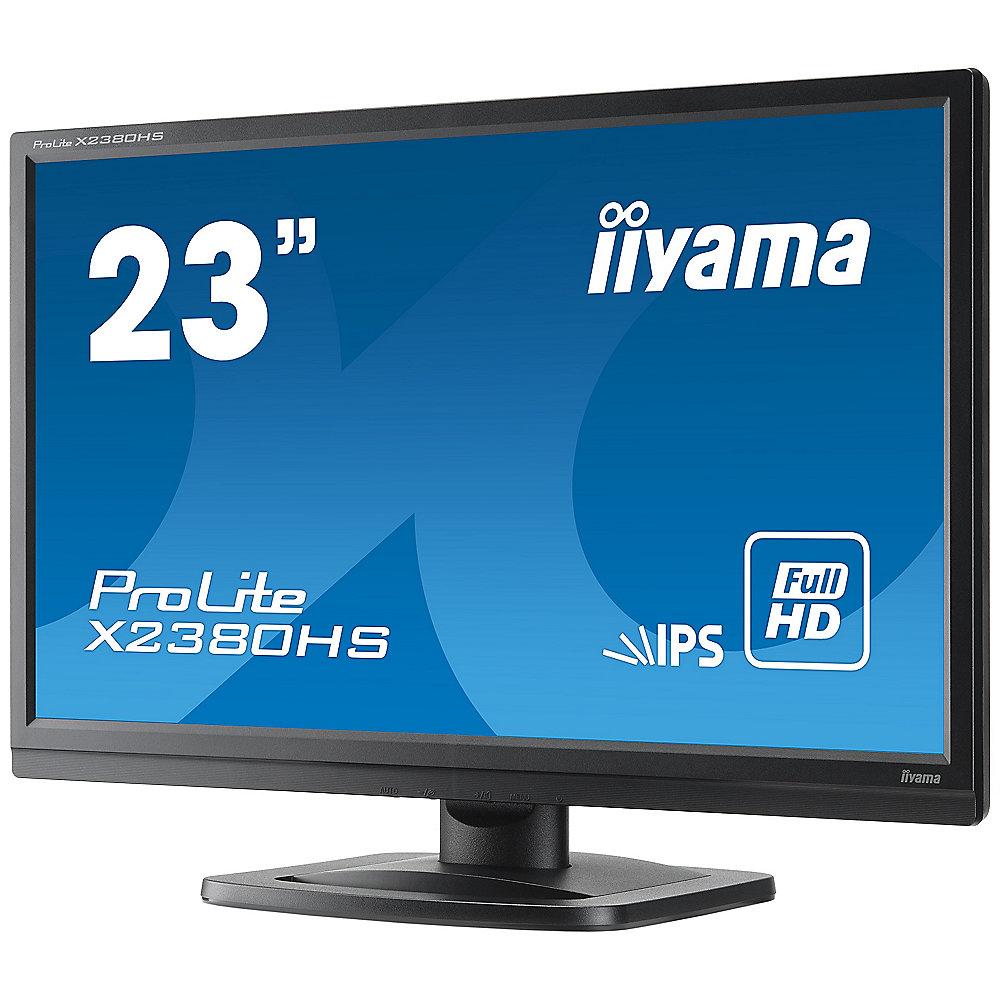 iiyama PL X2380HS-B1 58,4cm (23") 16:9 Full-HD IPS Monitor VGA/DVI/HDMI 10Mio:1