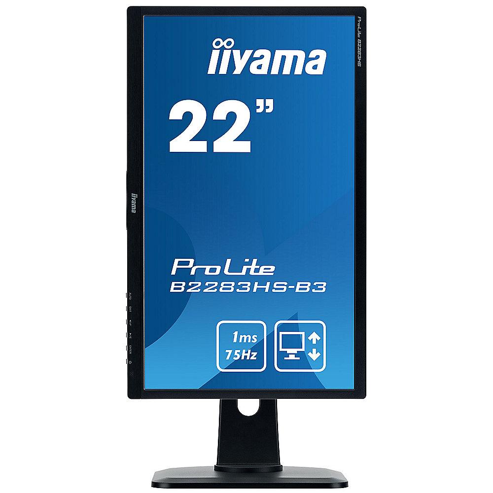 iiyama ProLite B2283HS-B3 54,6cm (21") Full-HD VGA/DP/HDMI 1ms 80Mio:1 LS