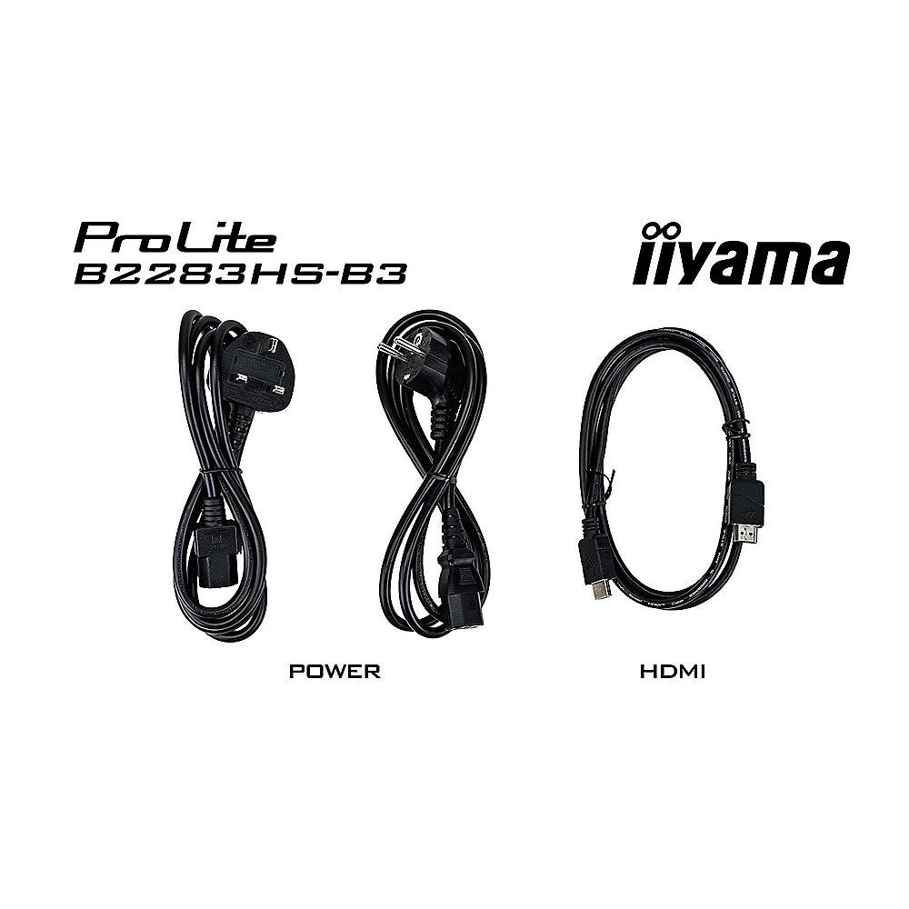 iiyama ProLite B2283HS-B3 54,6cm (21") Full-HD VGA/DP/HDMI 1ms 80Mio:1 LS