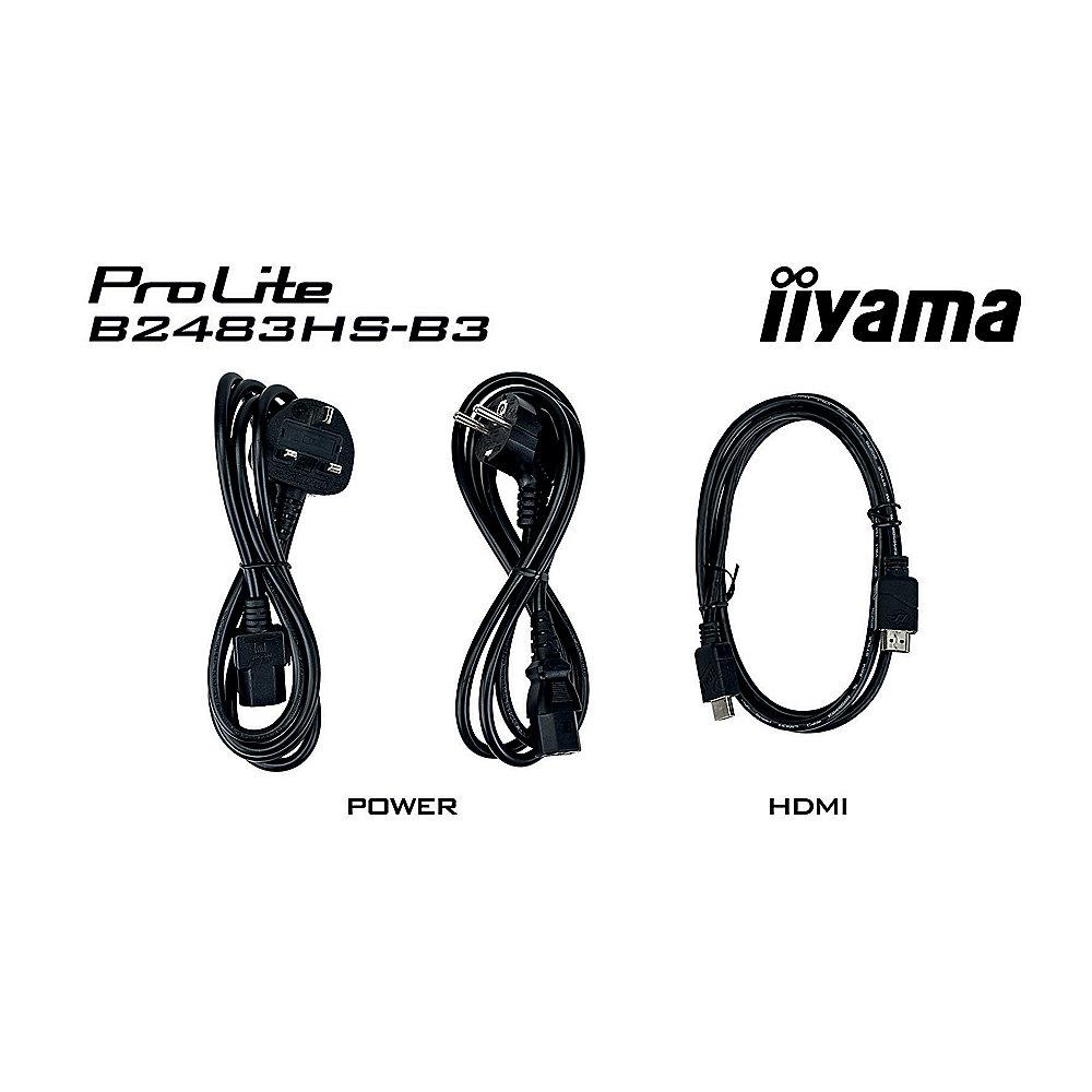 iiyama ProLite B2483HS-B3 61cm (24") Full-HD VGA/DP/HDMI 1ms 5Mio:1 Pivot HV