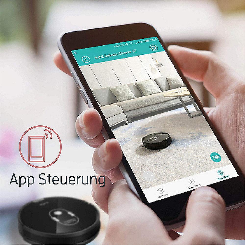 ILIFE A7 Staubsauger-Roboter mit App-Steuerung (iOS/Android) schwarz