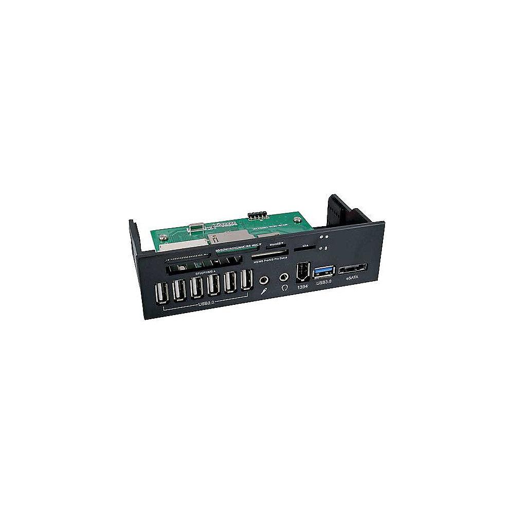 InLine Frontpanel für Floppyschacht 5,25 Zoll Cardreader/USB3.0/eSATA/FireWire, InLine, Frontpanel, Floppyschacht, 5,25, Zoll, Cardreader/USB3.0/eSATA/FireWire