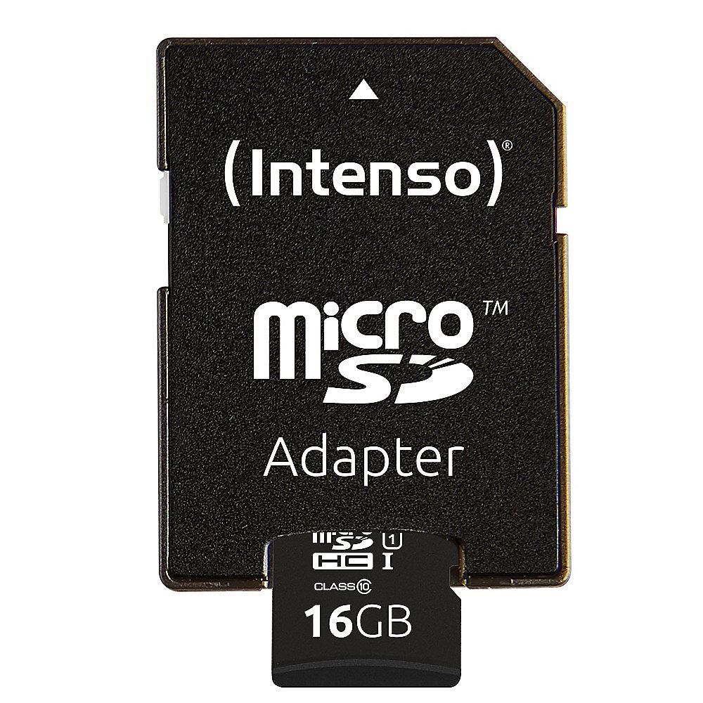 Intenso 16 GB microSDHC Speicherkarte (45 MB/s, Class 10, UHS-I)