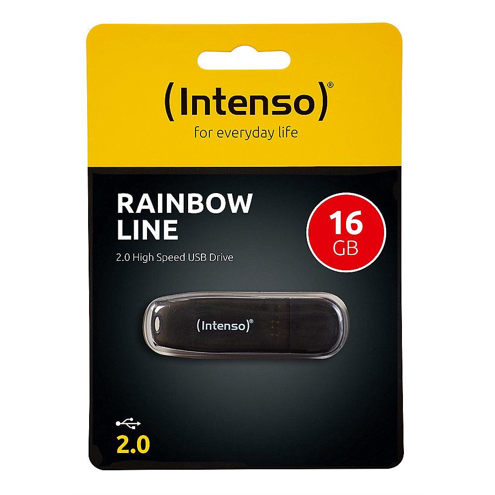 Intenso 16GB Rainbow Line USB 2.0 Stick schwarz