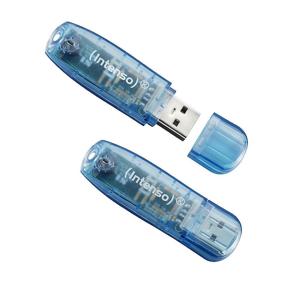 Intenso 4GB Rainbow Line USB 2.0 Stick blau, Intenso, 4GB, Rainbow, Line, USB, 2.0, Stick, blau