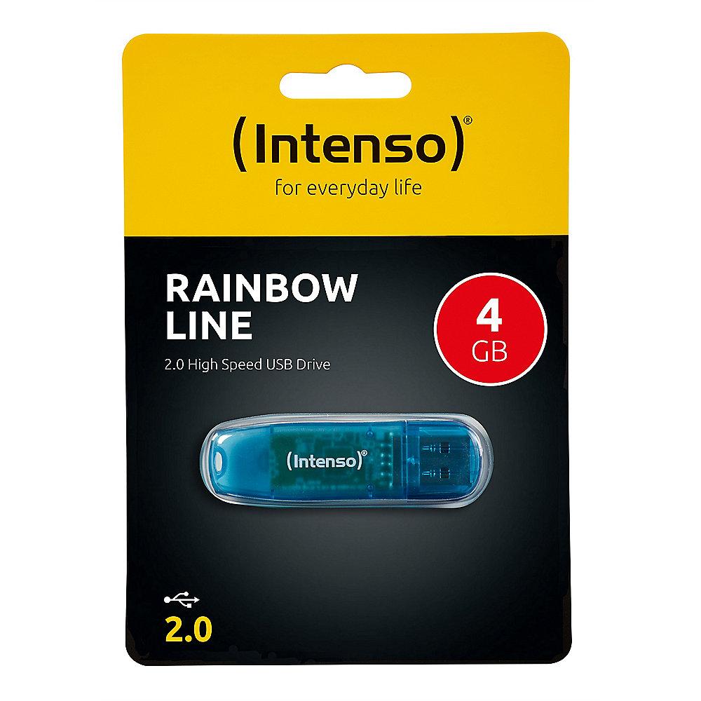 Intenso 4GB Rainbow Line USB 2.0 Stick blau, Intenso, 4GB, Rainbow, Line, USB, 2.0, Stick, blau