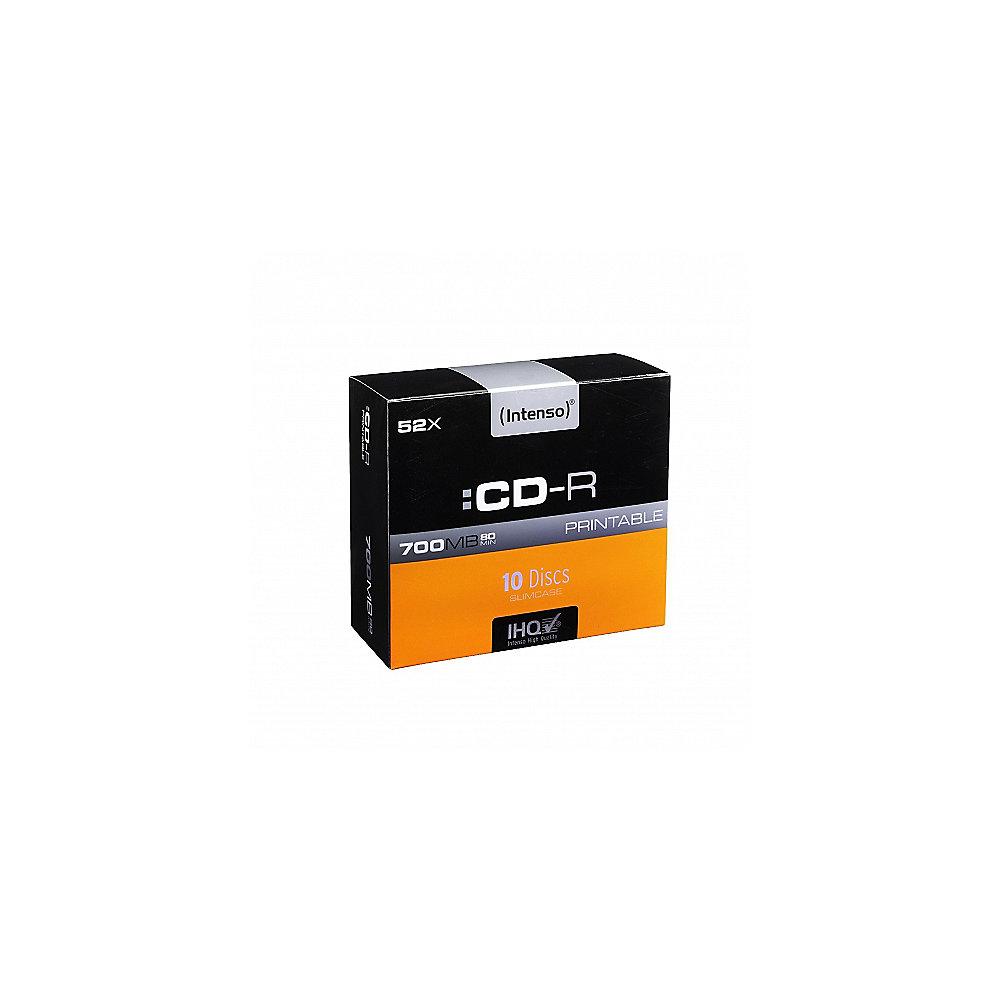 Intenso 52x CD-R Printable 80Min 700MB 10er Slim Case, Intenso, 52x, CD-R, Printable, 80Min, 700MB, 10er, Slim, Case