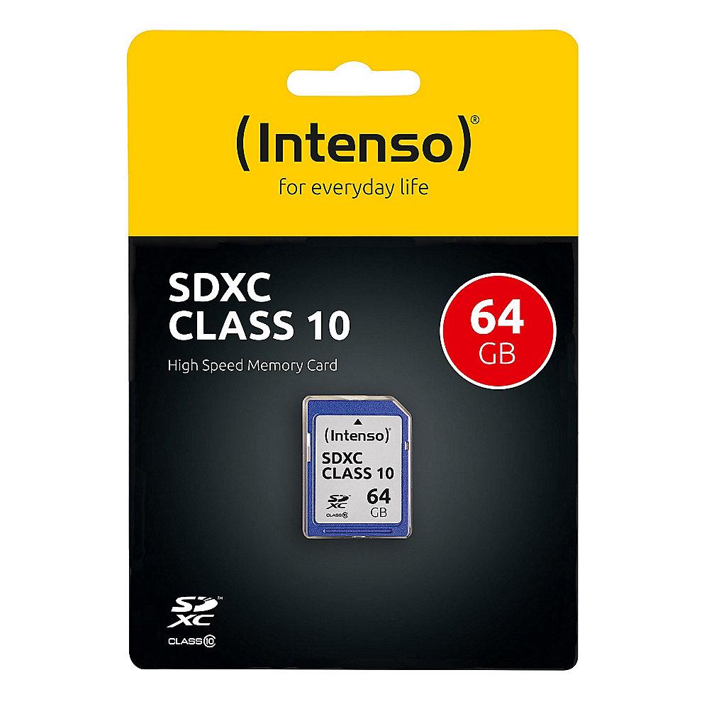 Intenso 64 GB SDXC Speicherkarte (40 MB/s, Class 10), Intenso, 64, GB, SDXC, Speicherkarte, 40, MB/s, Class, 10,