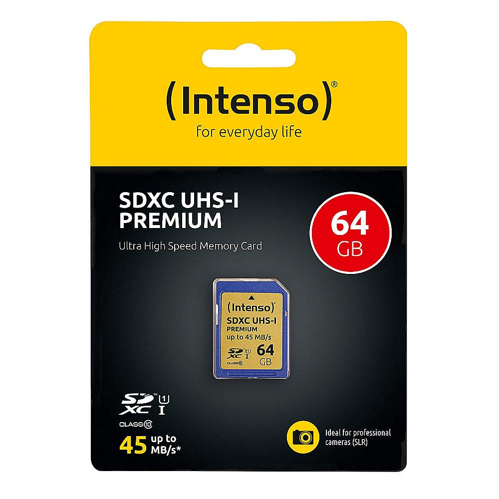 Intenso 64 GB SDXC Speicherkarte (45 MB/s, Class 10, UHS-I)