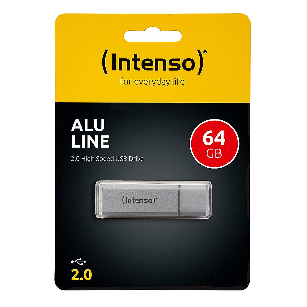 Intenso 64GB Alu Line USB 2.0 Stick silber Aluminium
